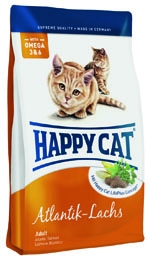 картинка Корм Happy cat для кошек с атлантическим лососем  от зоомагазина Кандибобер