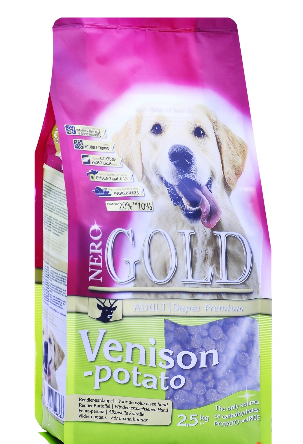 картинка Корм NERO GOLD super premium для взрослых собак c олениной и сладким картофелем (Venison&Potato 20/10) от зоомагазина Кандибобер