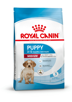 картинка Royal Canin корм сухой для щенков средних размеров до 12 месяцев от зоомагазина Кандибобер