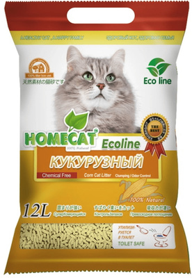 картинка Homecat наполнитель кукурузный комкующийся "Эколайн" от зоомагазина Кандибобер