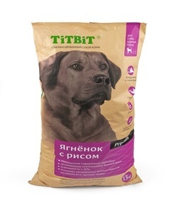 картинка Сухой корм для собак крупных пород ягненок с рисом, TiTBiT от зоомагазина Кандибобер