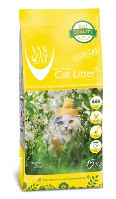 картинка Комкующийся наполнитель Стандарт, без пыли, пакет (Natural Standart), Van Cat от зоомагазина Кандибобер