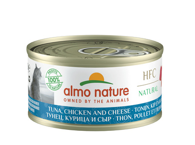картинка Almo Nature консервы для кошек с тунцом, курицей и сыром, 75% мяса от зоомагазина Кандибобер