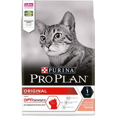 картинка Purina Pro Plan. Для взрослых кошек с лососем и рисом  от зоомагазина Кандибобер