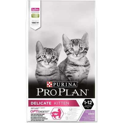 картинка Корм Purina Pro Plan для котят с чувствительным пищеварением или с особыми предпочтениями в еде, с высоким содержанием индейки от зоомагазина Кандибобер