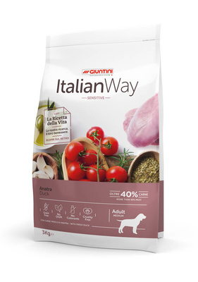 картинка Беззерновой корм Italian Way для собак с чувствительным пищеварением со свежей уткой (ITALIAN WAY MED SENSITIVE DUCK) от зоомагазина Кандибобер