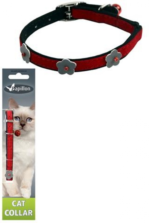 картинка Светоотражающий ошейник для кошек 10мм-28см, красный от зоомагазина Кандибобер