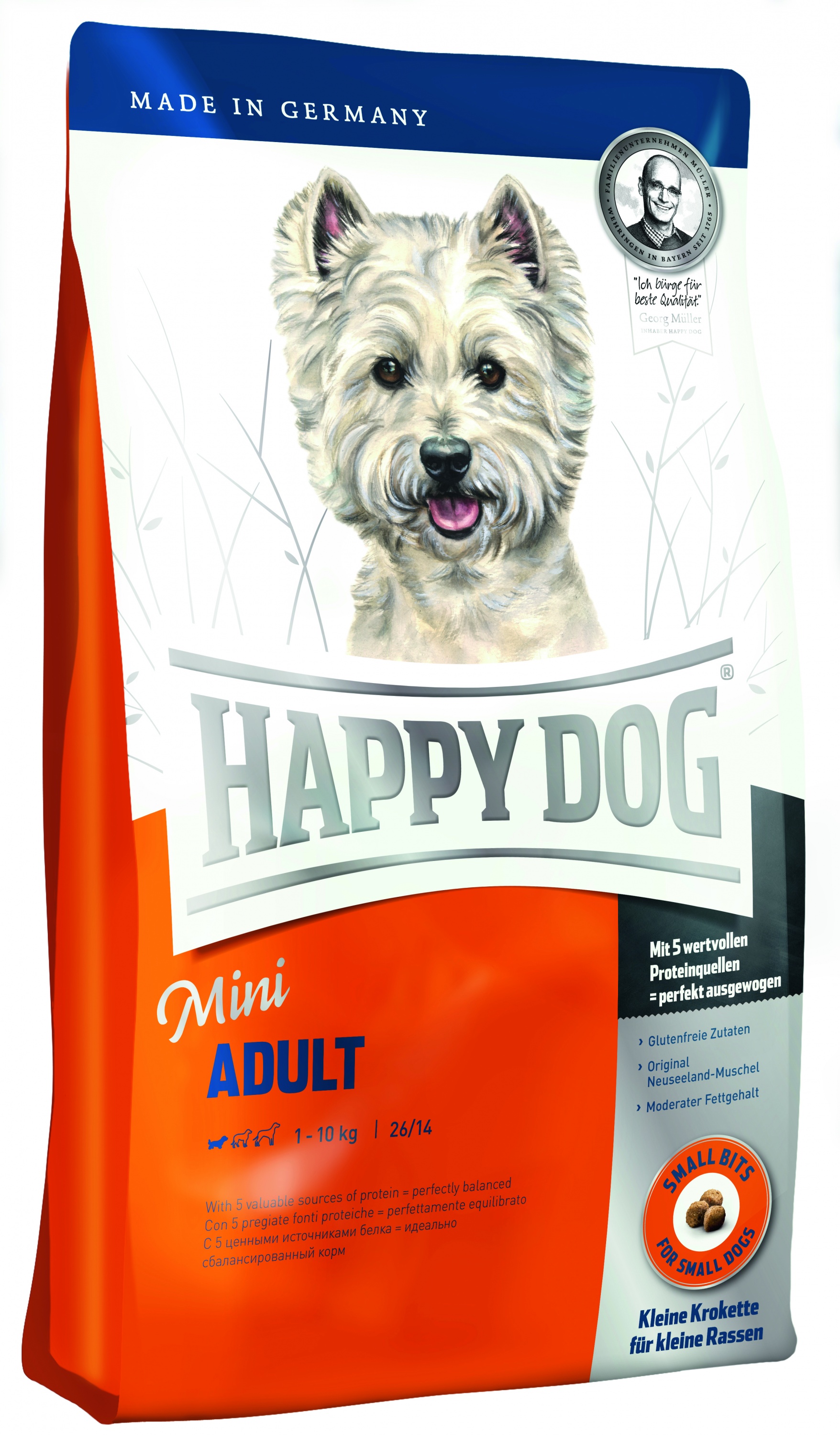 картинка Happy dog. Суприм для взрослых собак малых пород до 10 кг  от зоомагазина Кандибобер