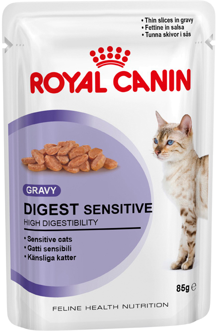 картинка Royal Canin. Кусочки в соусе для кошек 1-10 лет: отличное пищеварение (DIGEST Sensitive)  от зоомагазина Кандибобер