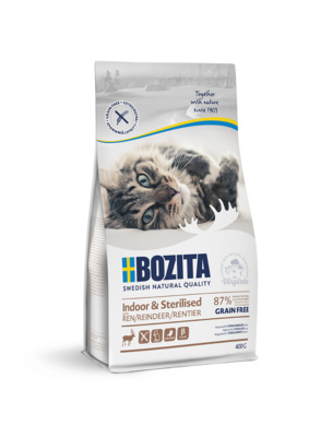 картинка Сухой беззерновой корм Bozita для стерилизованных растущих, взрослых и малоподвижных кошек с оленем от зоомагазина Кандибобер