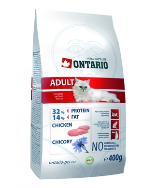 картинка Корм Ontario для взрослых кошек с курицей от зоомагазина Кандибобер