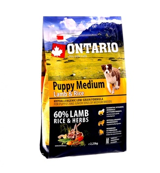 картинка Корм Ontario для щенков с ягненком и рисом от зоомагазина Кандибобер