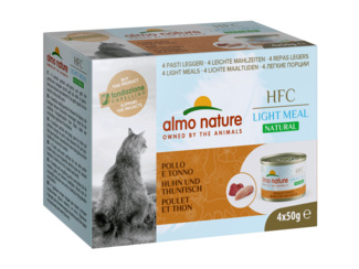 картинка Almo Nature набор низкокалорийных консервов для кошек (4 шт. по 50 гр) с курицей и тунцом от зоомагазина Кандибобер