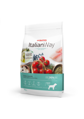 картинка Беззерновой корм Italian Way для собак со свежей форелью и черникой, контроль веса и профилактика аллергии (ITALIAN WAY MED IDEAL WEIGHT TROUT/BLUEBERRY) от зоомагазина Кандибобер
