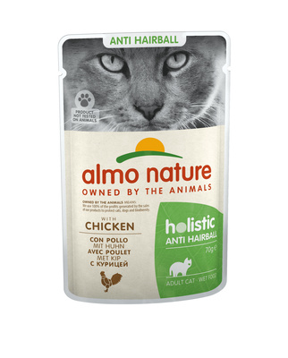 картинка Almo Nature консервы паучи с курицей для вывода шерсти у кошек от зоомагазина Кандибобер
