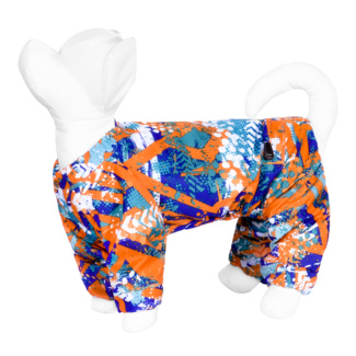 картинка Дождевик для собаки с рисунком «Абстракция», оранжевый, Yami-Yami от зоомагазина Кандибобер