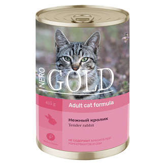картинка Nero Gold консервы для кошек "Нежный кролик" от зоомагазина Кандибобер