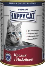 картинка Кусочки в соусе Happy cat для кошек с кроликом и индейкой от зоомагазина Кандибобер