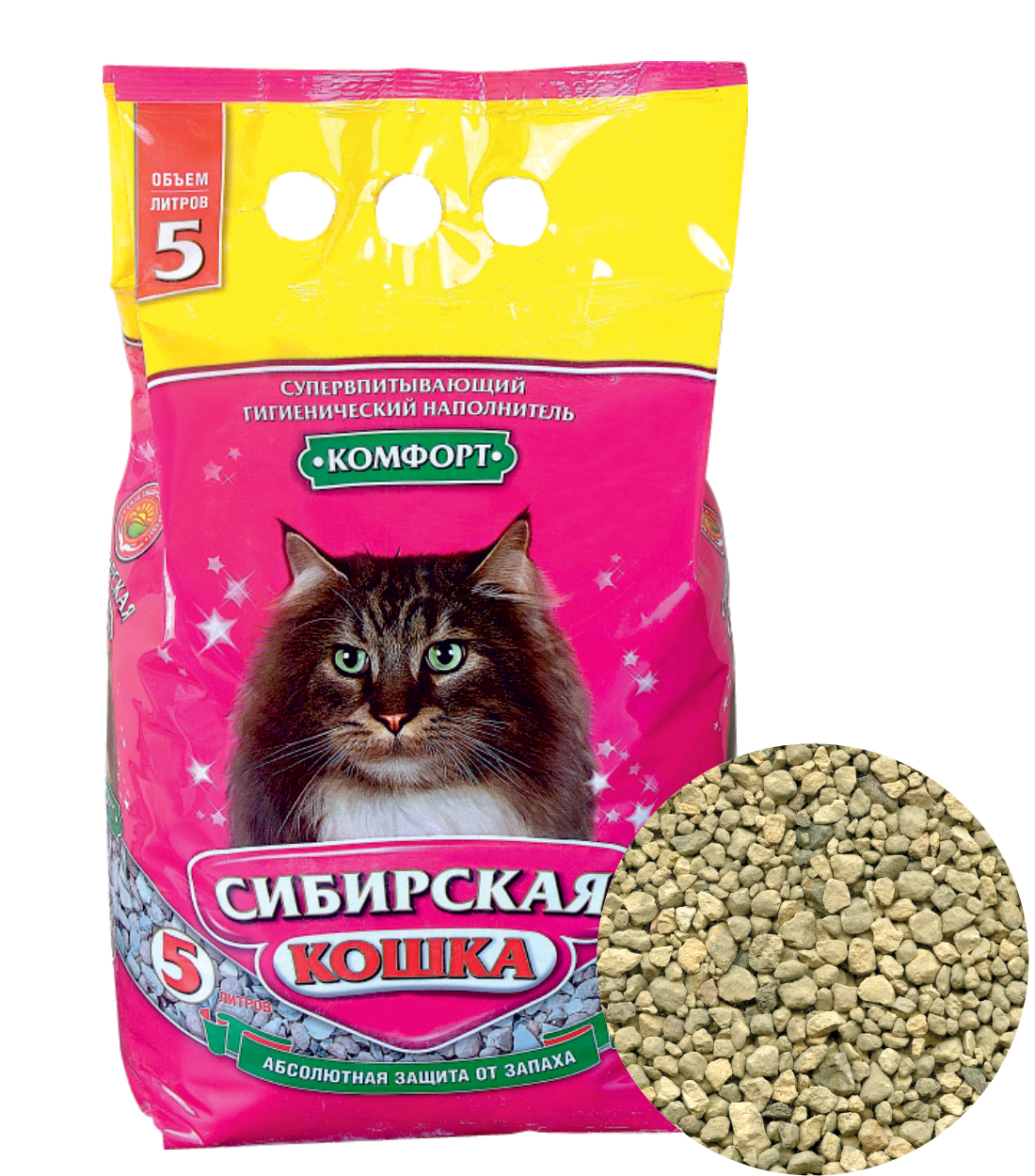 картинка Впитывающий наполнитель "Комфорт", Сибирская кошка от зоомагазина Кандибобер