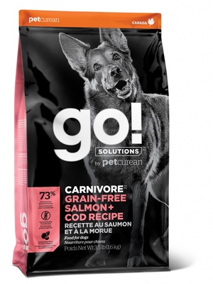 картинка Беззерновой корм GO! для собак всех возрастов c лососем и треской (GO! CARNIVORE GF Salmon + Cod Recipe DF 34/16) от зоомагазина Кандибобер