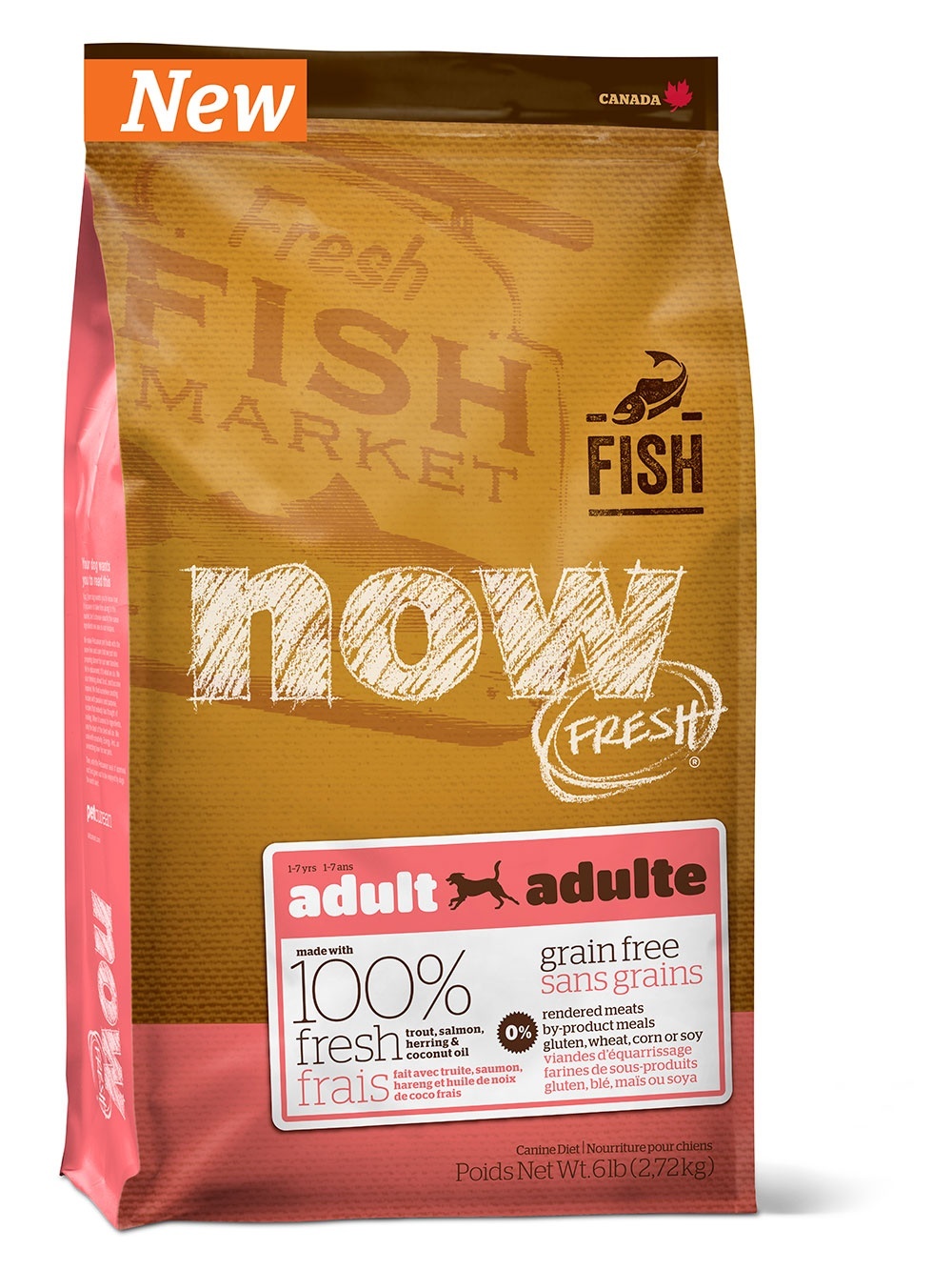 картинка Беззерновой корм NOW FRESH для взрослых собак с форелью и лососем для чувствительного пищеварения от зоомагазина Кандибобер