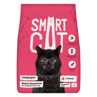 картинка Корм Smart Cat для взрослых кошек с ягненком от зоомагазина Кандибобер