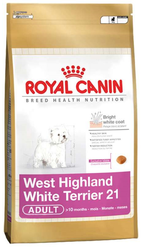 картинка Royal Canin Для Вест Хайленд Уайт Терьера: с 10 месяцев (West Highland White Terrier 21) от зоомагазина Кандибобер