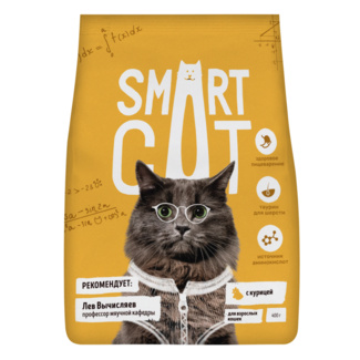 картинка Корм Smart Cat для взрослых кошек с курицей от зоомагазина Кандибобер