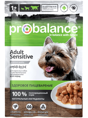 картинка Паучи для взрослых собак всех пород с чувствительным пищеварением, Probalance от зоомагазина Кандибобер