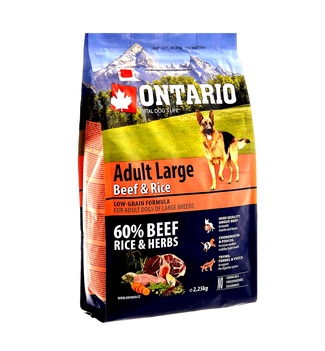 картинка Корм Ontario для собак крупных пород с говядиной и рисом от зоомагазина Кандибобер