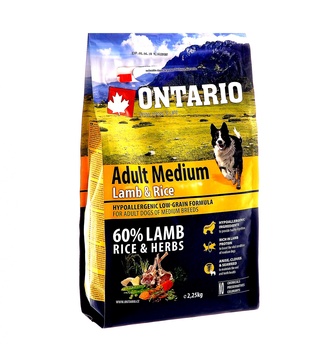 картинка Корм Ontario для собак с ягненком и рисом от зоомагазина Кандибобер