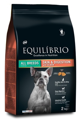 картинка Equilibrio Сухой корм для взрослых собак с лососем для здоровой кожи и чувствительного пищеварения от зоомагазина Кандибобер