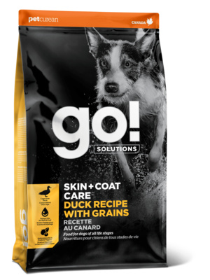 картинка Корм GO! для щенков и собак с цельной уткой и овсянкой (GO! SKIN + COAT CARE Duck Recipe With Grains for dogs 22/12) от зоомагазина Кандибобер