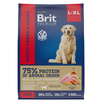 картинка Brit сухой корм премиум класса с курицей для взрослых собак крупных и гигантских пород от зоомагазина Кандибобер