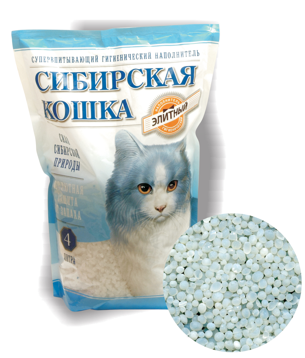 картинка Силикагелевый наполнитель "Элитный", Сибирская кошка от зоомагазина Кандибобер