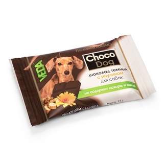 картинка Шоколад темный с инулином "Choco Dog" для собак от зоомагазина Кандибобер