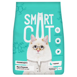картинка Корм Smart Cat для стерилизованных кошек с курицей от зоомагазина Кандибобер