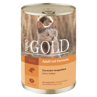 картинка Nero Gold консервы для кошек "Сочная индейка" от зоомагазина Кандибобер