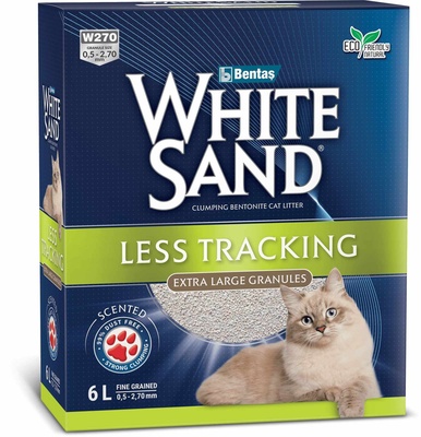 картинка Комкующийся наполнитель "Не оставляющий следов" с крупными гранулами White Sand от зоомагазина Кандибобер