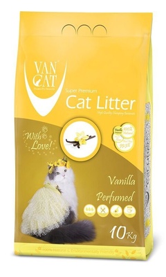 картинка Комкующийся наполнитель без пыли с ароматом Ванили, пакет (Vanilla), Van Cat от зоомагазина Кандибобер