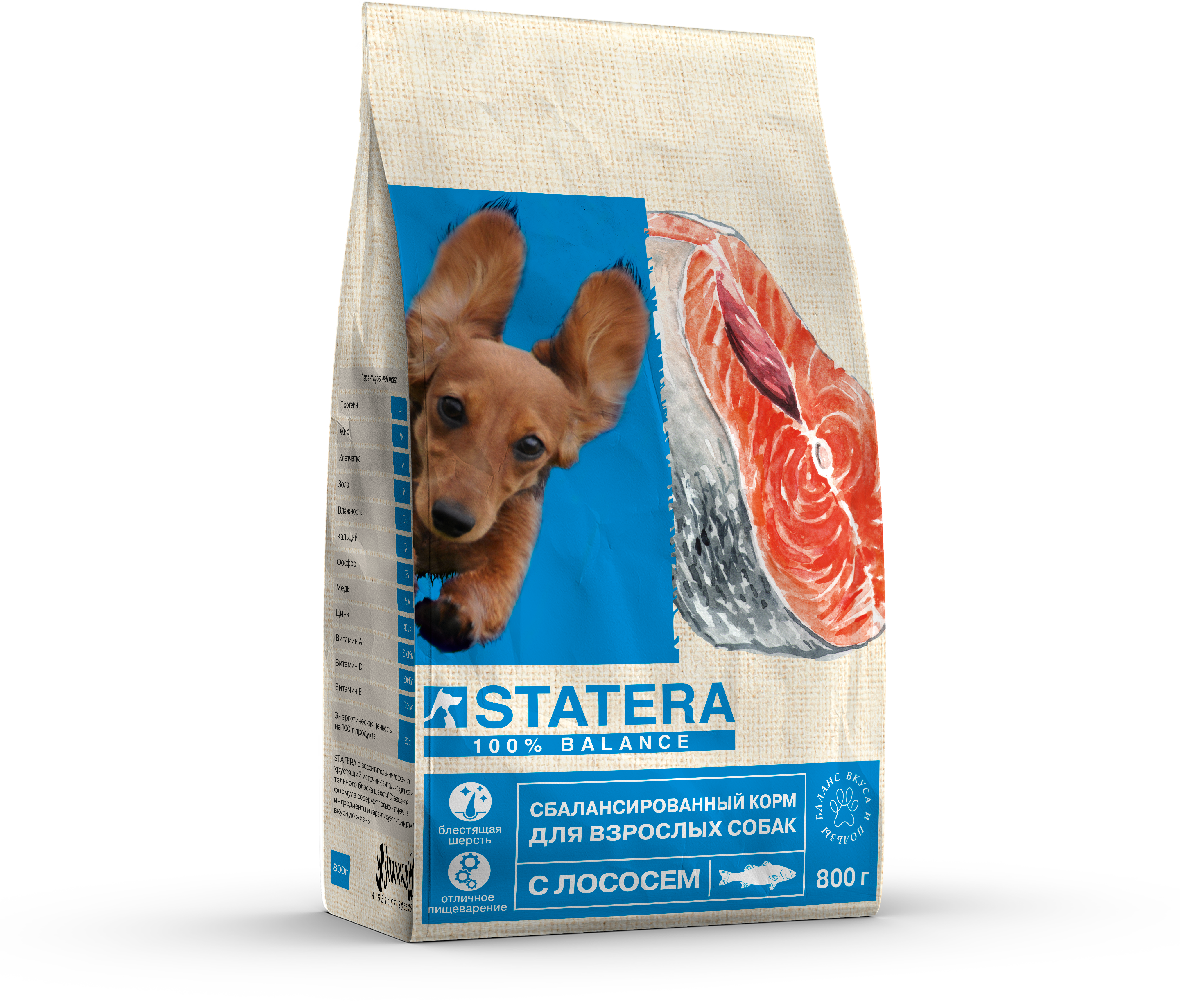 картинка Сухой корм STATERA для взрослых собак с лососем и рисом от зоомагазина Кандибобер