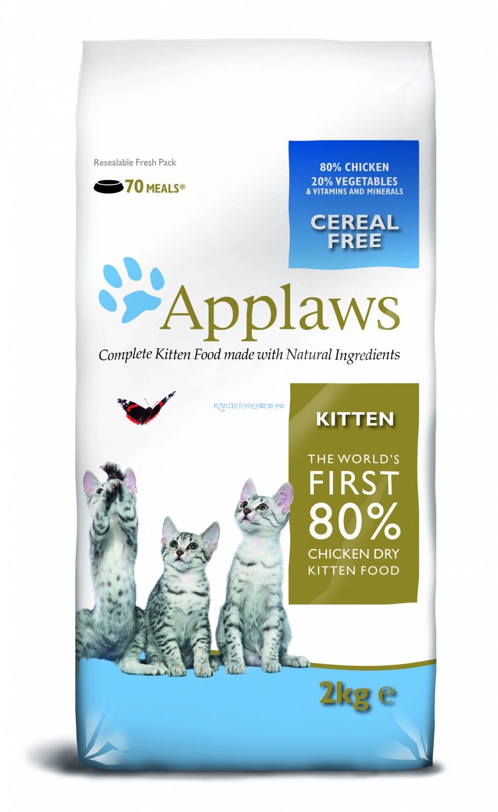 картинка Беззерновой корм Applaws для котят "Курица/Овощи: 80/20%" от зоомагазина Кандибобер