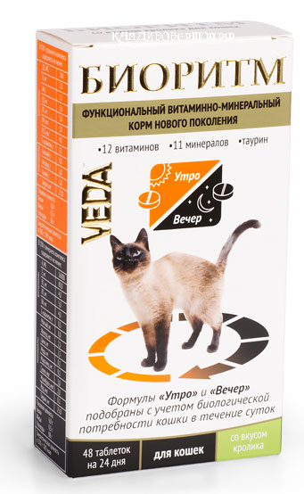 картинка Витамины "Биоритм" для кошек, со вкусом кролика от зоомагазина Кандибобер