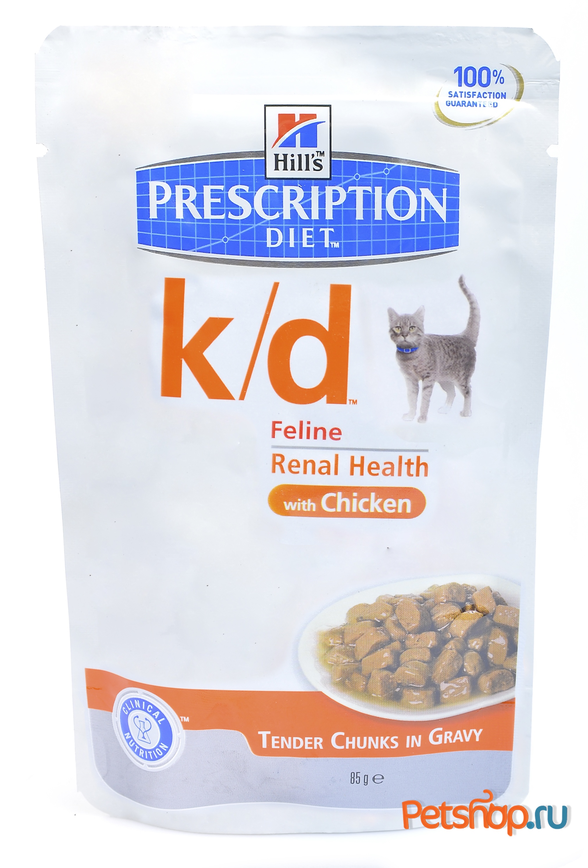 картинка Паучи Hill's Prescription Diet K/D для кошек при лечении почек с курицей от зоомагазина Кандибобер