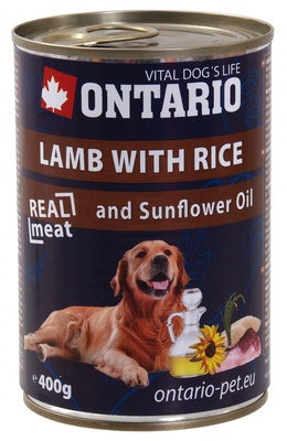 картинка Консервы Ontario для собак: ягненок и рис от зоомагазина Кандибобер