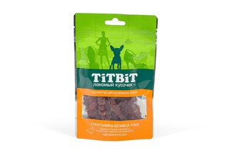 картинка Для маленьких собак Строганина из мяса утки, TiTBiT от зоомагазина Кандибобер