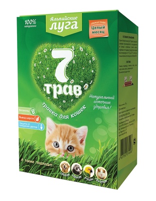 картинка Травка "7 трав" для кошек (лоток), набор для проращивания от зоомагазина Кандибобер