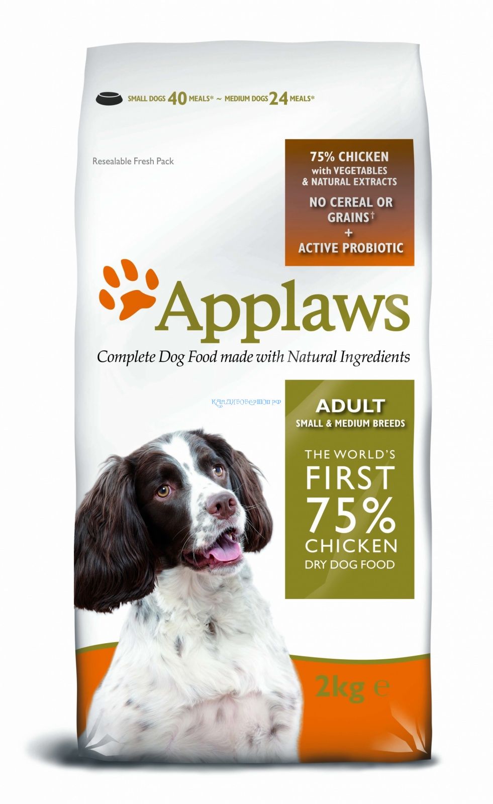 картинка Беззерновой корм Applaws для собак малых и средних пород "Курица/Овощи: 75/25%" от зоомагазина Кандибобер